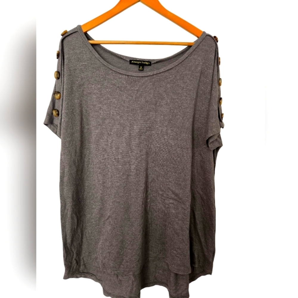 Lot Of 2 Always Indigo Women's Tops with Button Detail Size 2x